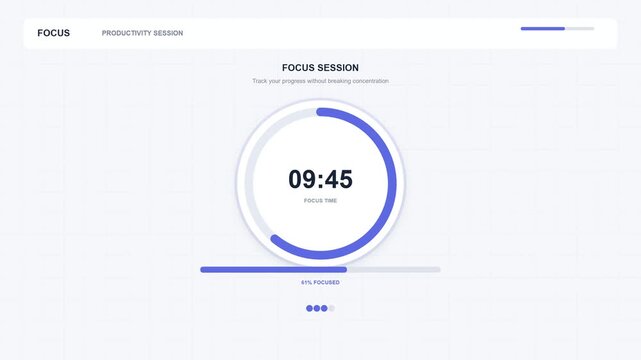 Focus session countdown timer on digital user interface