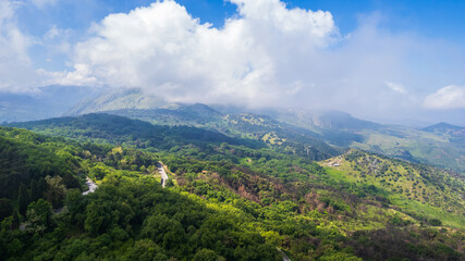 Fototapeta premium Aerial Landscape from Gibilmanna Sanctuary in Cefalù, Palermo, Sicily, Italy, Europe, World Heritage Site