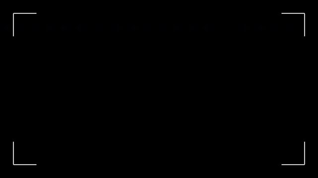白い丸角ブラケットが四隅で脈動する透過オーバーレイ映像