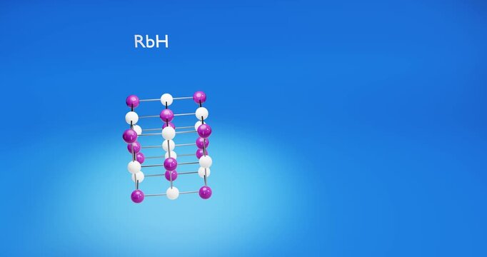 Rubidium hydride crystal structure. 3d render video