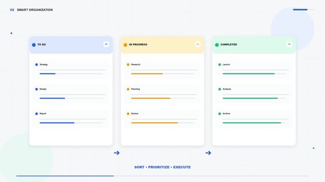 Professional business analytics dashboard user interface animation