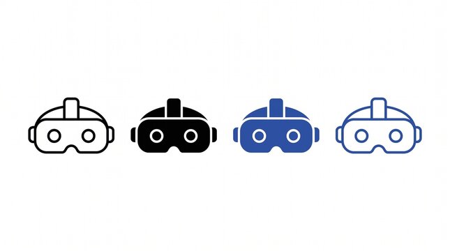 Virtual Reality Headset Icon Set
