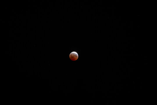 Lunar Eclipse Over Maine Night Sky