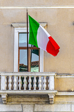 italian flag on a building
