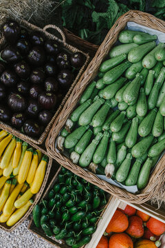 Organic vegetables display