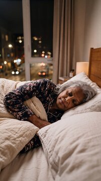 Peaceful Senior Woman Sleeping Side by Side POV