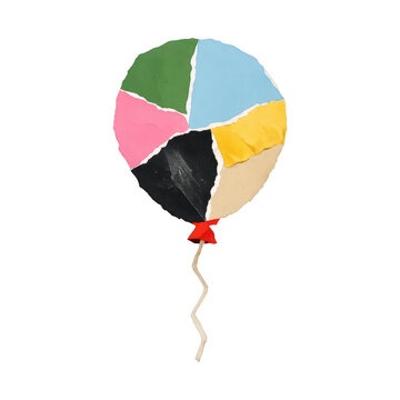 PNG Colorful abstract patchwork balloon