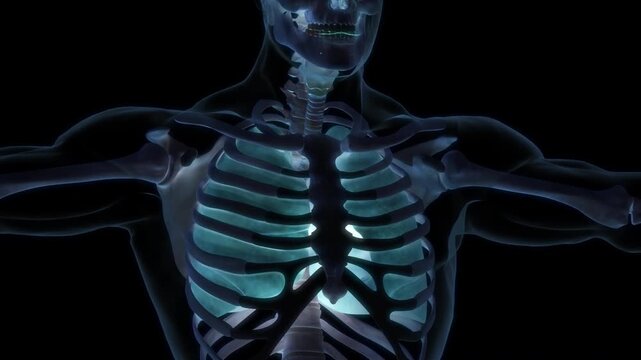 Human Respiratory System Lungs Anatomy Animation Concept