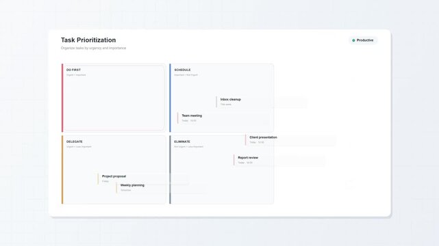Task prioritization software interface showing workflow management