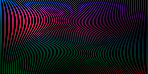 Fototapeta premium High contrast pink and teal wave lines with glowing digital motion.