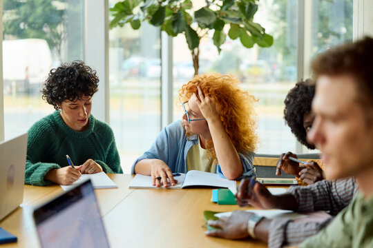 Students gathered for a research