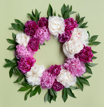 Peony wreath