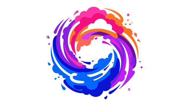 Colorful paint splash vortex forming a circular shape with bright swirls circular swirl colorful ring watercolor spla