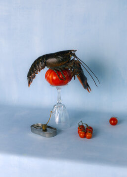 Lobster and Tomato Balancing Act Still Life