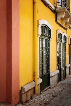 Colorful Building in a City With Doors and Windows