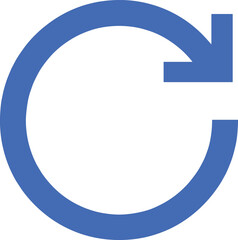 Fototapeta premium Blue Refresh Reload Icon with Circular Arrow Representing Update Sync and Restart Function for Apps and Websites