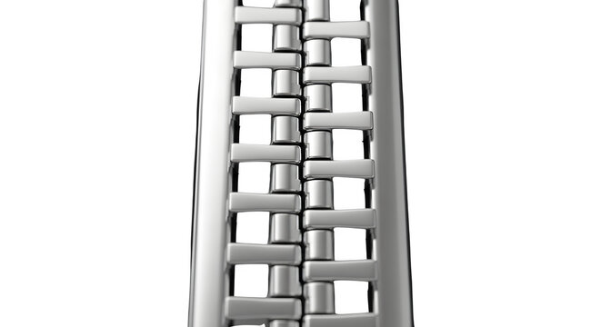 Metal zipper teeth isolated on a transparent background for garment and fashion design elements