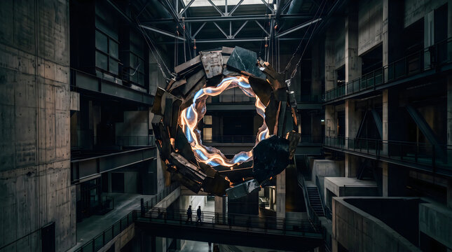 Mysterious Glowing Portal Inside an Abandoned Industrial Warehouse