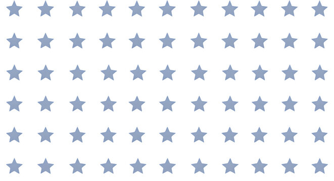 Pattern of repeating soft blue star shapes arranged in a uniform grid layout on a clean transparent background for design projects