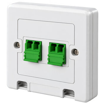 Fiber Optic Wall Terminal Socket Faceplate for FTTH Network Installation Transparent PNG