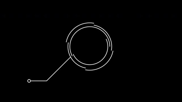 call out text circle any outline futuristic HUD technology modern and simple white animation on transparent background, 4k video
