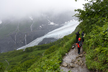 View of Exit Glacier in Seward, Alaska. View from Harding Icefield Trail © Stefano