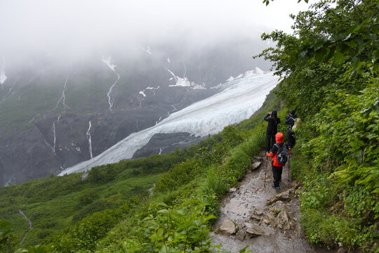View of Exit Glacier in Seward, Alaska. View from Harding Icefield Trail