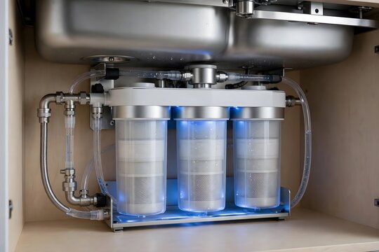 Water Filter System In Under-Sink Cabinet