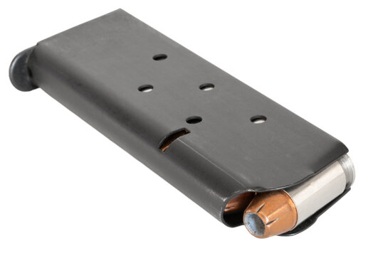 Metal 1911 pistol magazine loaded with hollow points