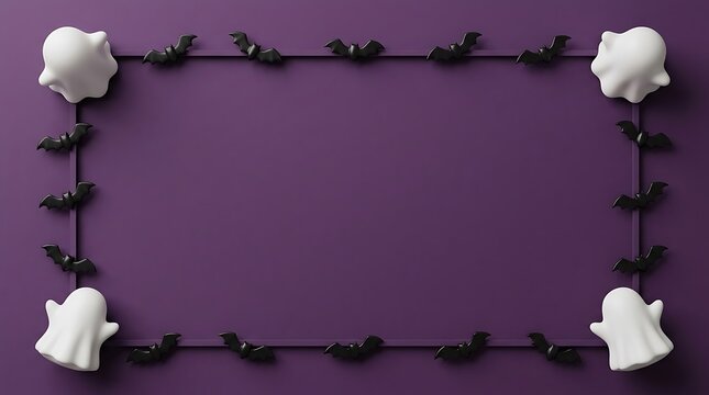 Elegant white roses forming a rectangular frame against a rich purple background perfect for invitations and announcements