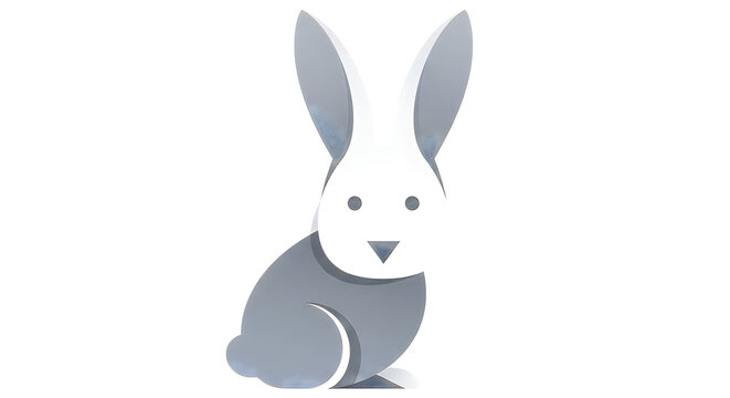 A minimalist illustration of a cute rabbit representing the traditional chinese mid autumn festival cultural celebration