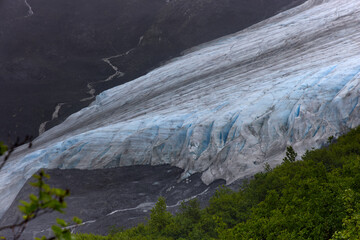 View of Exit Glacier in Seward, Alaska. View from Harding Icefield Trail © Stefano