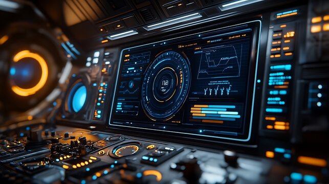 Futuristic Spaceship Cockpit.