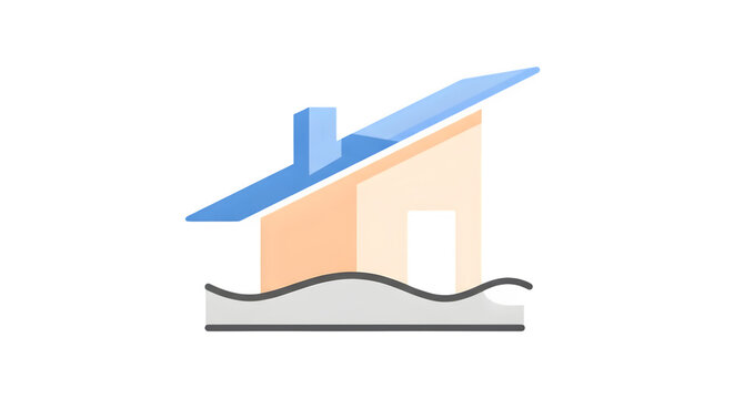 Minimalist house icon isolated on a transparent background representing residential property and modern architectural real estate design concepts