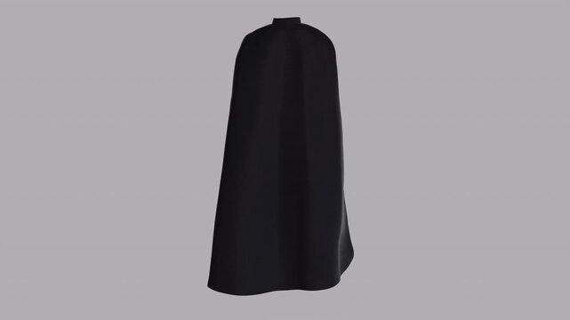 Flowing Long Black Superhero Cape With Alpha Channel