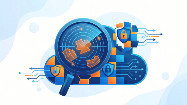 Cloud Vulnerability Assessment Flat Vector Security Scanning