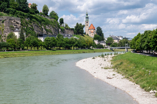 The River Salzach in Salzburg, Austria
