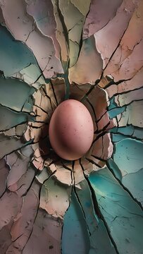Cracked Earth Egg: New Beginnings, Resilience, Fragility, Life Symbol