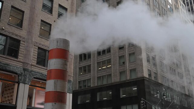 New York, steam rising from a chimney
