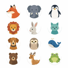 Fototapeta premium Vector-based animal icon set collection on a white background