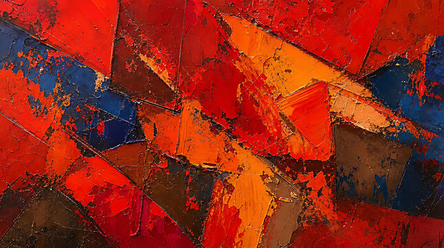 Vibrant Abstract Expressionist Painting with Bold Impasto Texture and Dynamic Color Composition