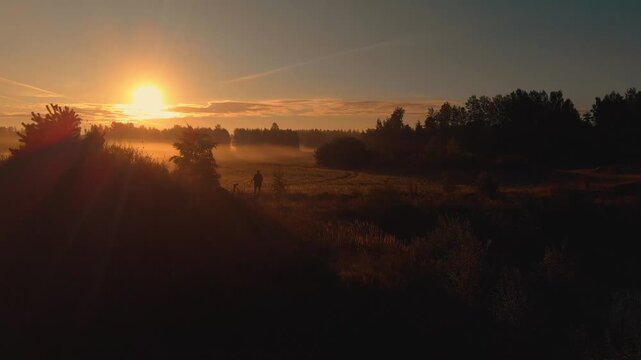 sunrise over the field