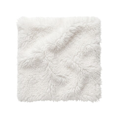 Square piece of white faux fur fleece fabric texture © shuphanida
