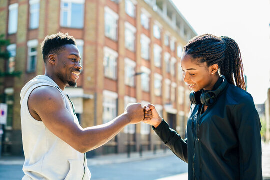 Friendly urban fist bump connection