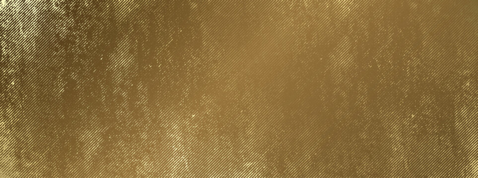 Vector golden grunge texture with diagonal distressed lines. Elegant metallic background with rough grain, muted brown and gold hues.  