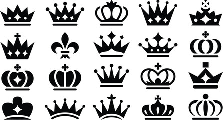 Royal crown and fleur de lis collection for heraldry © Mother Of Mahofuj