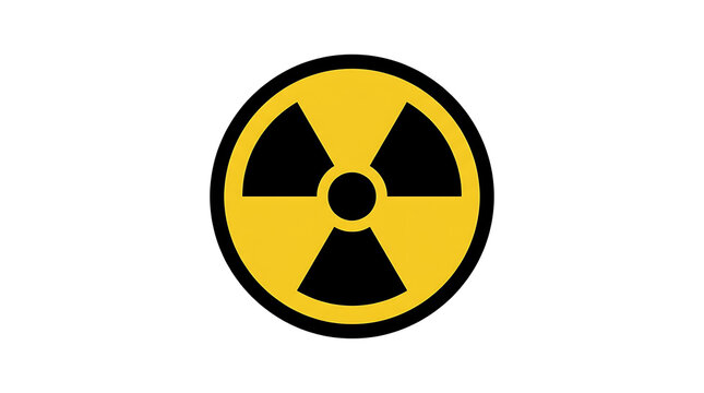 Radioactive hazard symbol icon, flat vector design for nuclear safety and warning signs