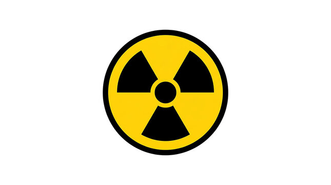 Radiation hazard symbol flat vector icon for nuclear safety and radioactive warning signs.