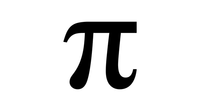 Bold black Pi symbol centered on a clean white background for mathematical design concepts.