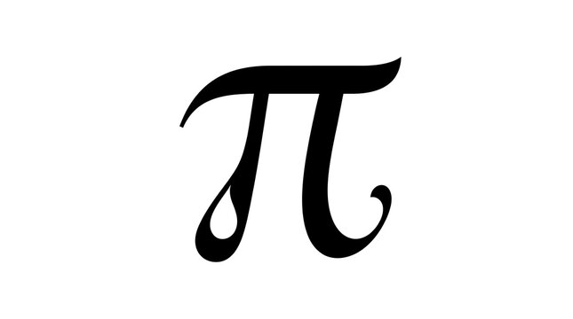 Minimalist Greek letter Pi symbol icon isolated on a clean white background